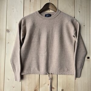 Nicole Miller Merino Wool Crop Crew Neck Knit Sweater Womens Small